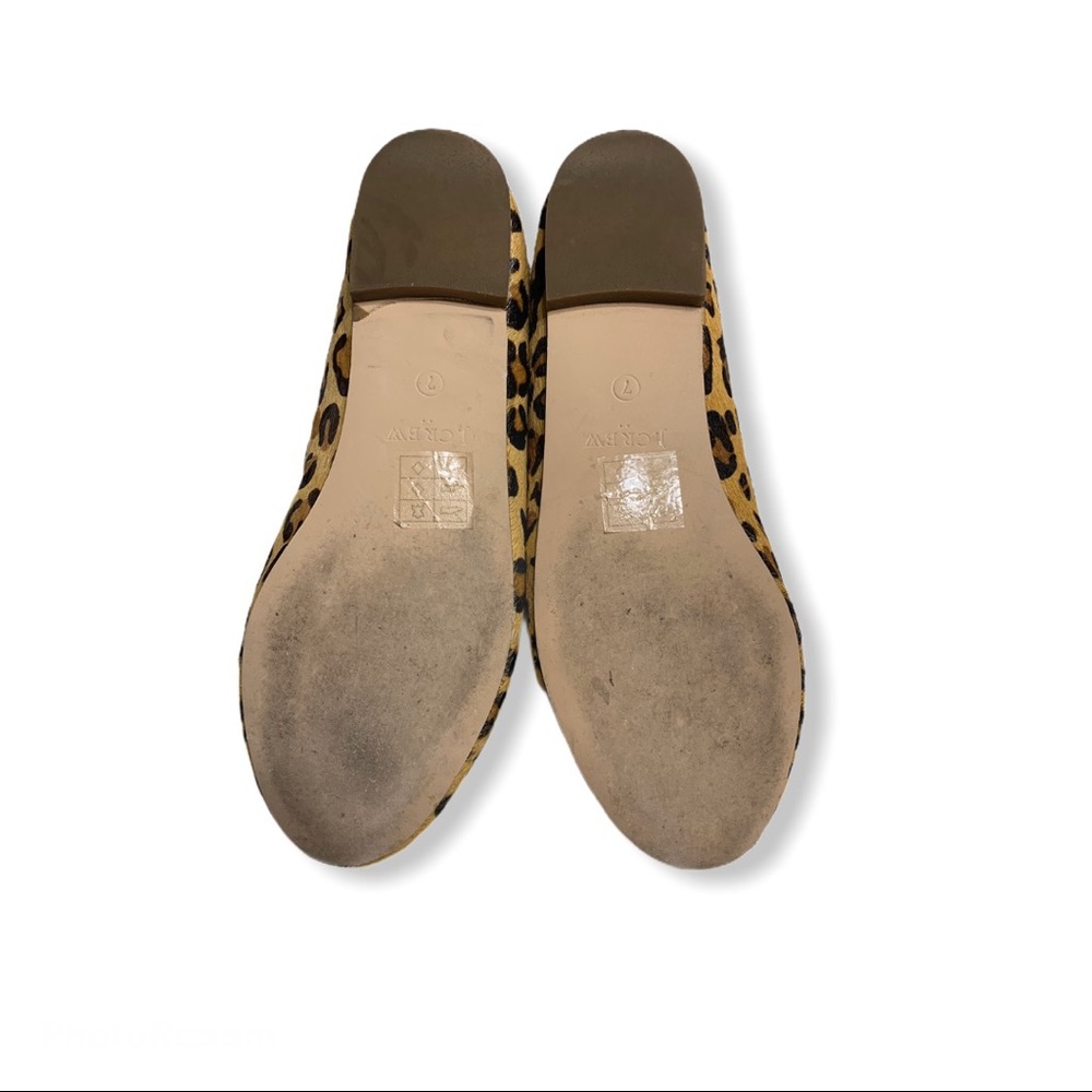 J Crew Faux Fur Cheetah Flats Size 7 EUC - Picture 2 of 4
